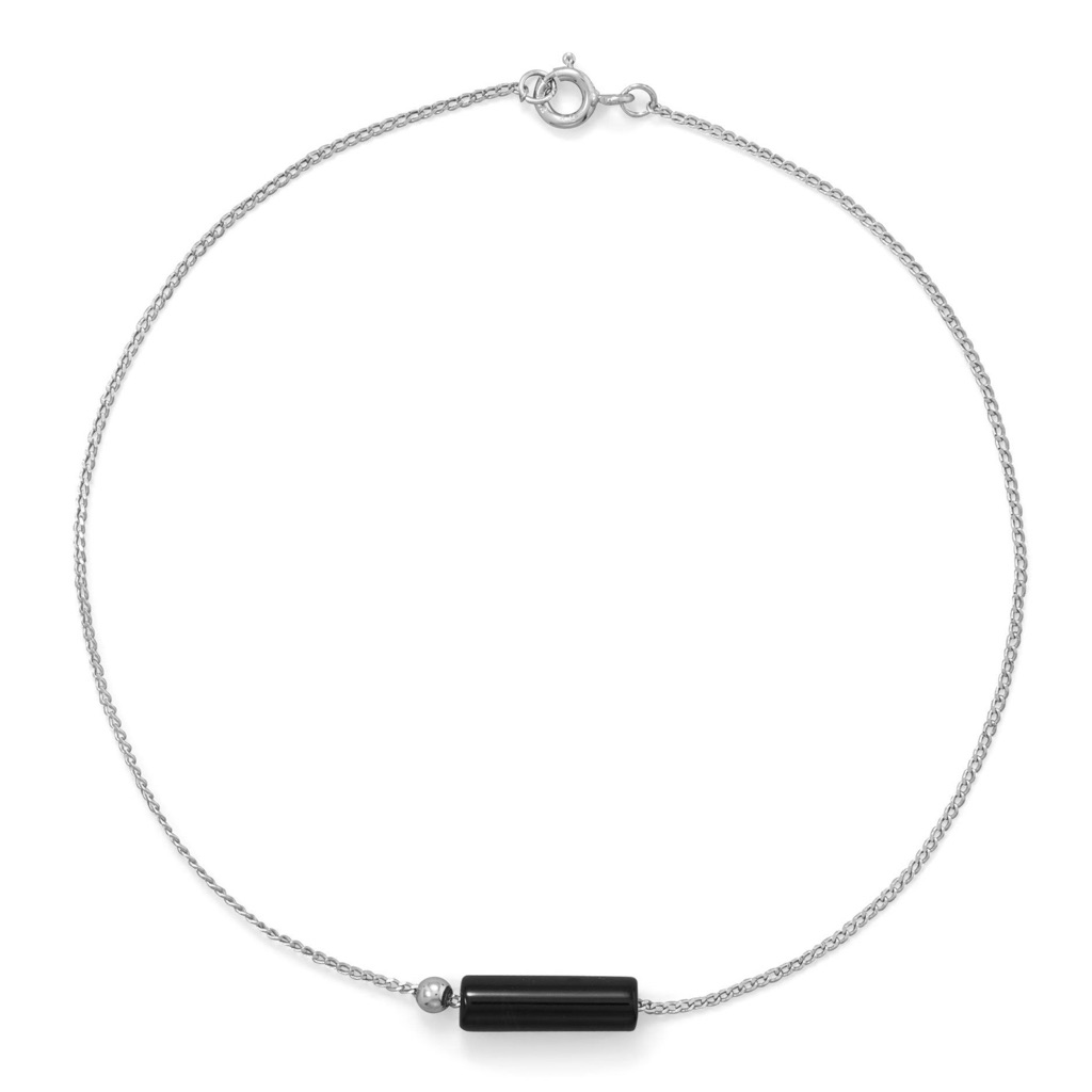 Black Onyx Bead Anklet